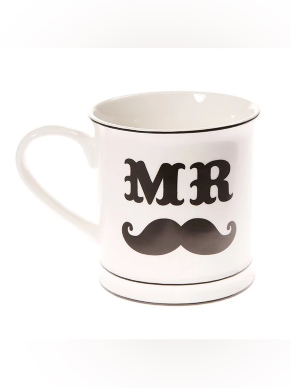 Mr. Mustache White Ceramic Mug - Men's Accessory